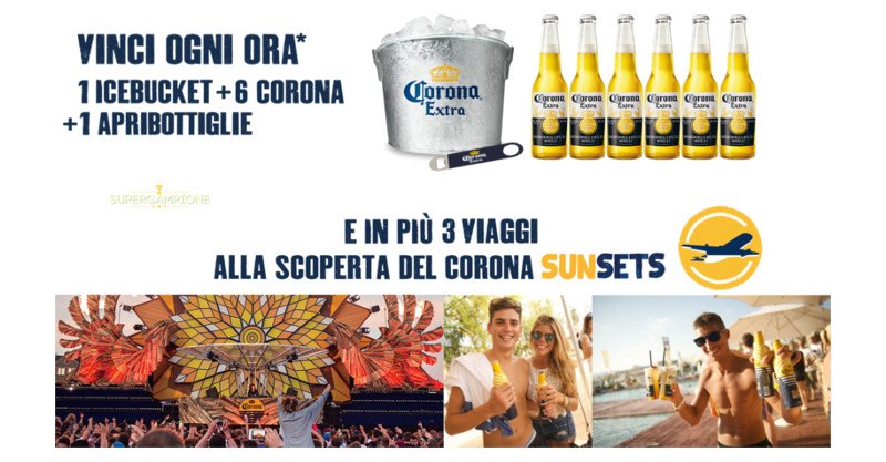 Corona: vinci gadget e 3 viaggi