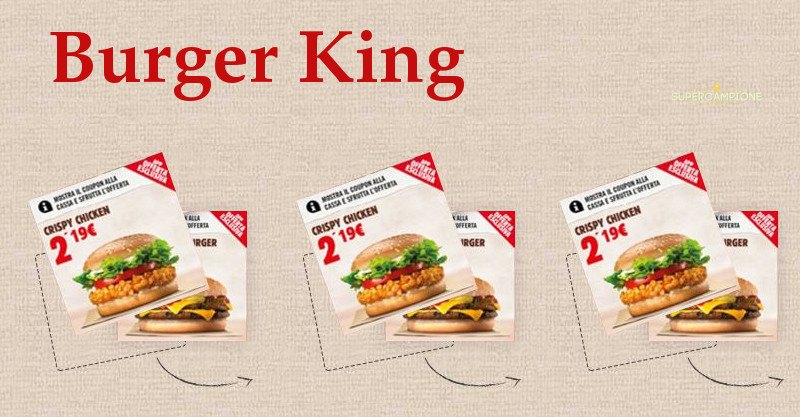 Buoni sconto estate Burger King Buoni sconto estate Burger King