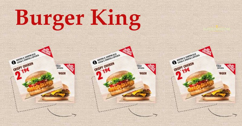 Buoni sconto estate Burger King