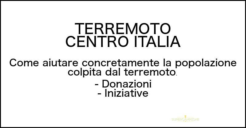 Terremoto: come aiutare