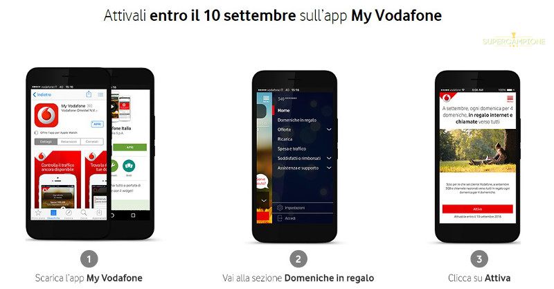 Vodafone regala internet e chiamate per 4 domeniche