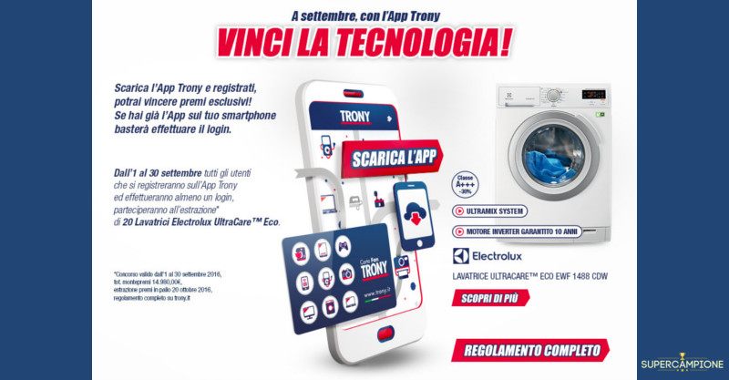 Concorso Trony: vinci lavatrice Electrolux Concorso Trony: vinci lavatrice Electrolux