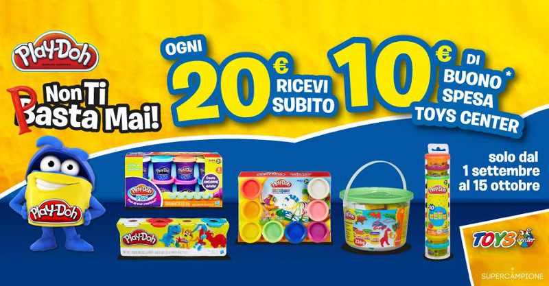 Acquista Play-Doh e ricevi buono Toys da 10€ Acquista Play-Doh e ricevi buono Toys da 10€