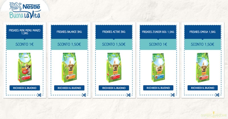 Buoni spesa Friskies cane da 1,50€ Buoni spesa Friskies cane da 1,50€