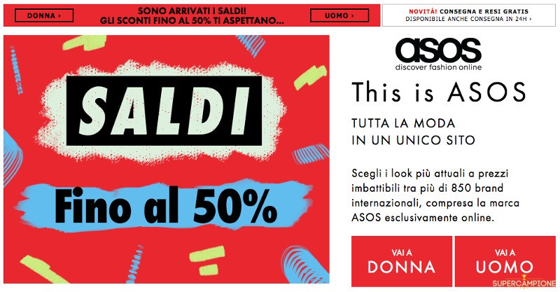 Asos: saldi fino al 50%