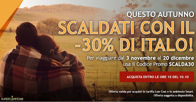 Codice sconto del 30% su Italo