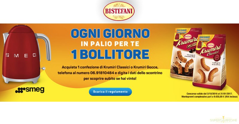 Concorso Bistefani: vinci bollitori Smeg