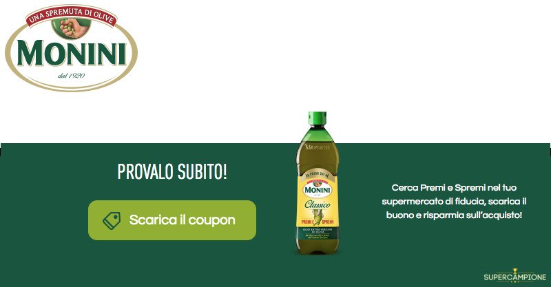 Buoni spesa olio Monini da 0,50€ Buoni spesa olio Monini da 0,50€