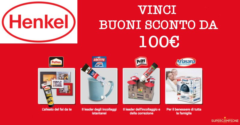 Vinci buoni spesa da 100€ con Henkel Vinci buoni spesa da 100€ con Henkel