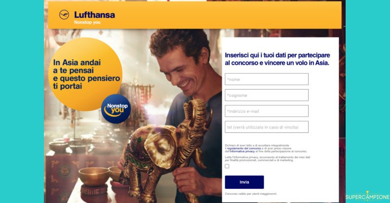 Concorso Lufthansa: vinci volo per due in Asia Concorso Lufthansa: vinci volo per due in Asia