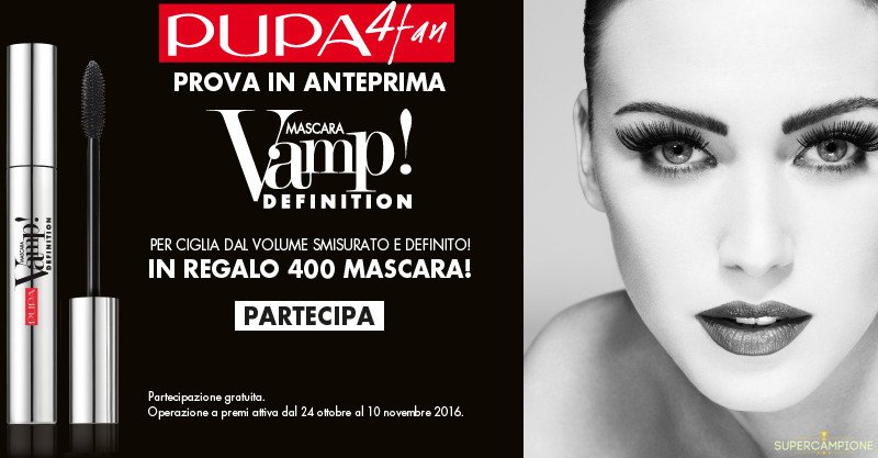 Concorso Pupa: vinci il nuovo Mascara Vamp! Definition