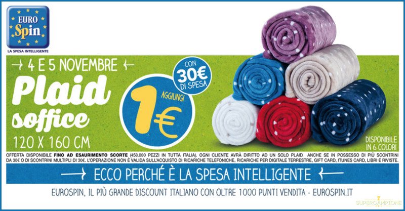 Eurospin: plaid a 1€ Eurospin: plaid a 1€