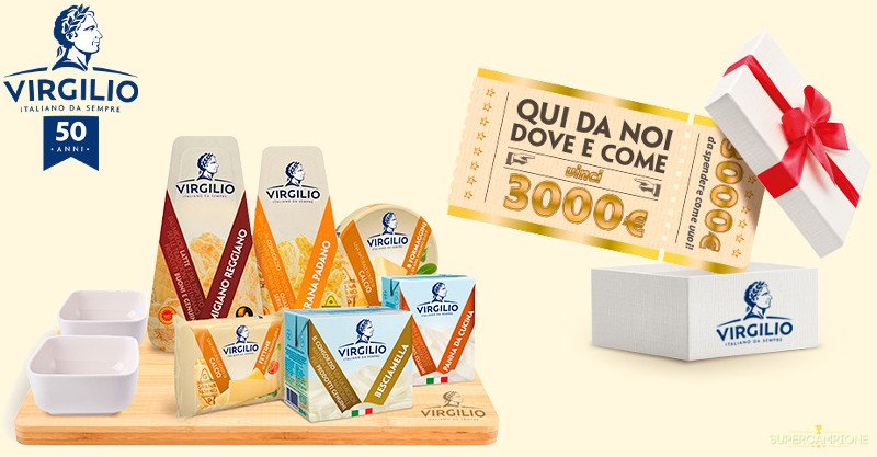 Virgilio: vinci gratis una fornitura di formaggi Virgilio: vinci gratis una fornitura di formaggi