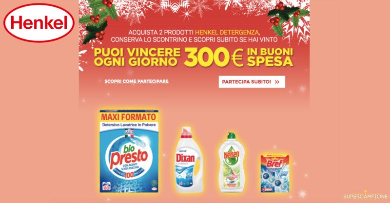 Henkel Winter Plan: vinci buoni spesa da 300€ ogni giorno Henkel Winter Plan: vinci buoni spesa da 300€ ogni giorno