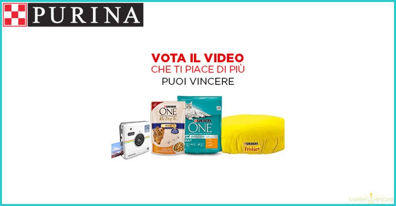 Purina: vinci gratis alimenti, Pouf e Polaroid