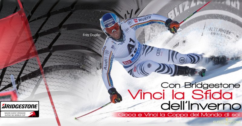 Bridgestone: vinci gratis un weekend alla Coppa del Mondo di Sci Bridgestone: vinci gratis un weekend alla Coppa del Mondo di Sci