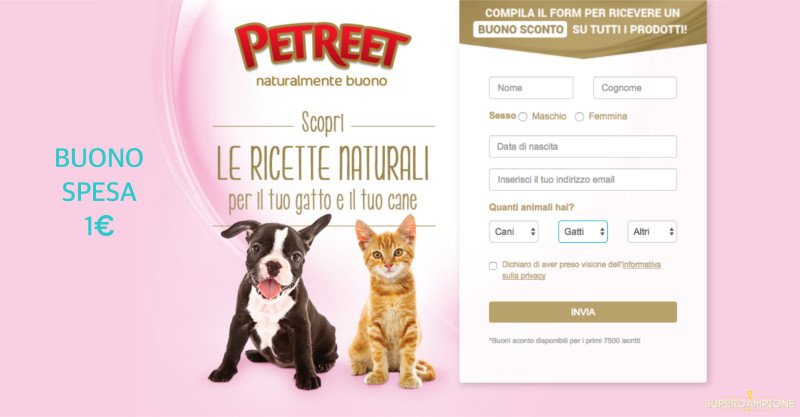 Buoni spesa Petreet cani e gatti