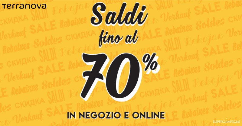 Terranova: saldi fino al 70%