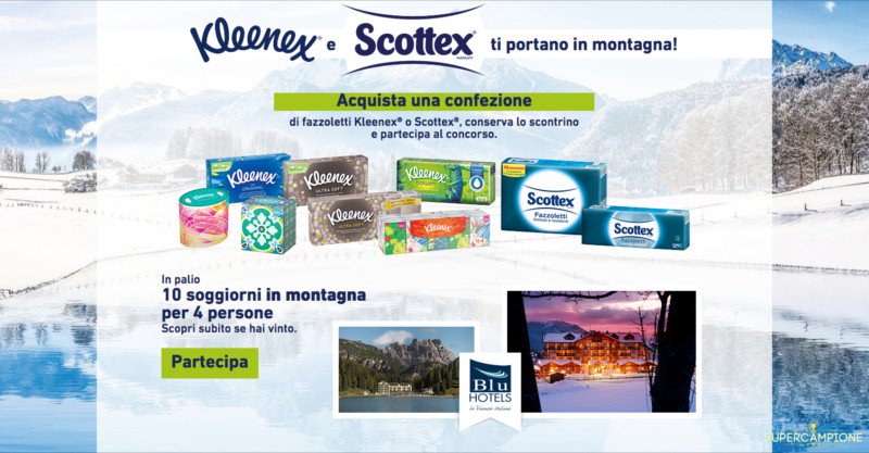 Vinci weekend in montagna con Kleenex e Scottex