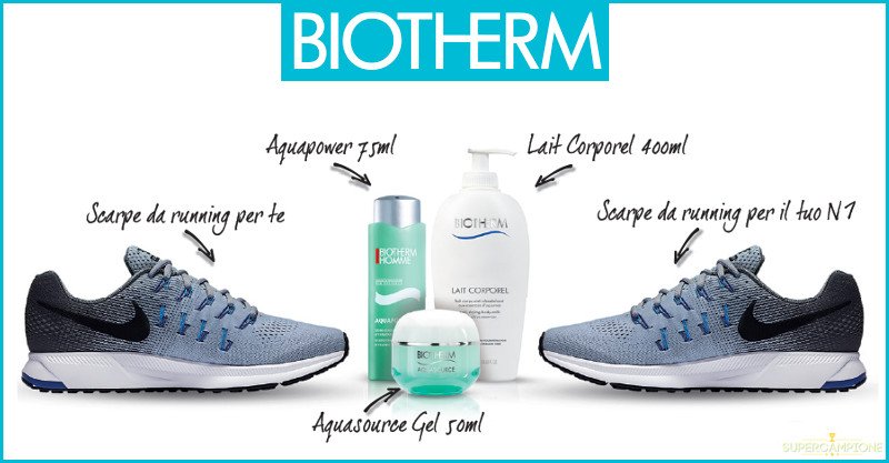 Concorso gratis Biotherm: vinci kit e scarpe Nike
