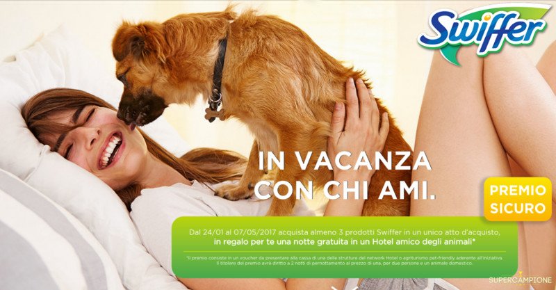Premio sicuro Swiffer: una notte in hotel pet friendly Premio sicuro Swiffer: una notte in hotel pet friendly