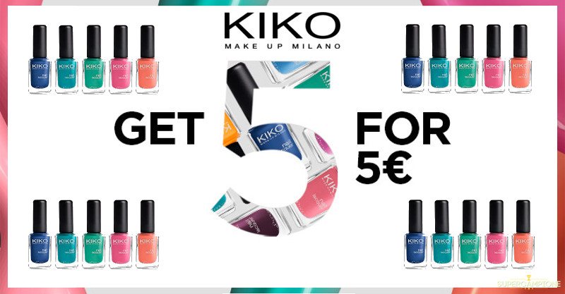 Offerta Kiko: 5 smalti a 5€