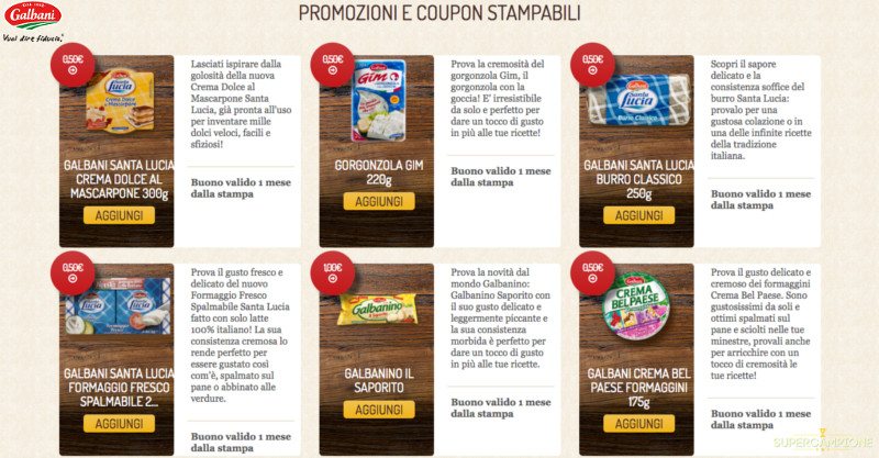 Buoni sconto Galbani marzo