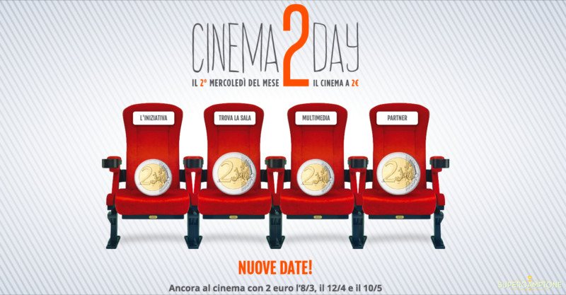 Cinema 2Day: biglietti a 2€ prorogata fino a maggio