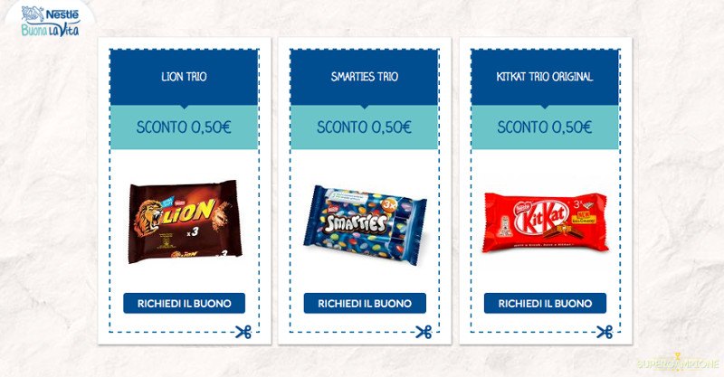 Buoni sconto Lion, Smarties, KitKat Buoni sconto Lion, Smarties, KitKat
