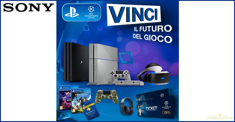 PlayStation: vinci gratis console, controller, visori e biglietti Champions League