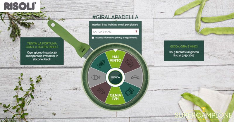 Vinci gratis sottopentola Risolì Vinci gratis sottopentola Risolì