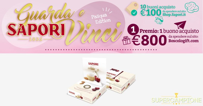 Vinci gratis buoni da 100€ Sapori e 800€ su Boscolo