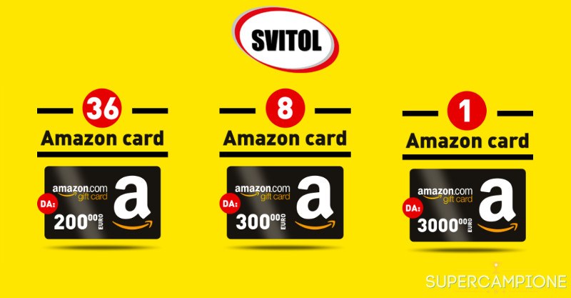 Svitol: vinci gratis buoni Amazon da 200, 300 e 3.000€ Svitol: vinci gratis buoni Amazon da 200, 300 e 3.000€