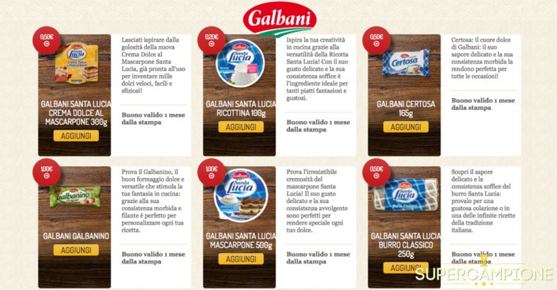 Buoni sconto Galbani aprile Buoni sconto Galbani aprile