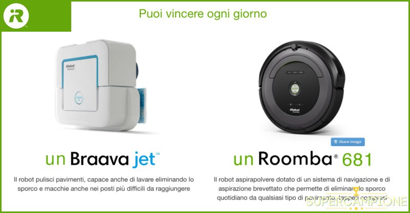 Vinci gratis iRobot Roomba 681 e Brava Jet