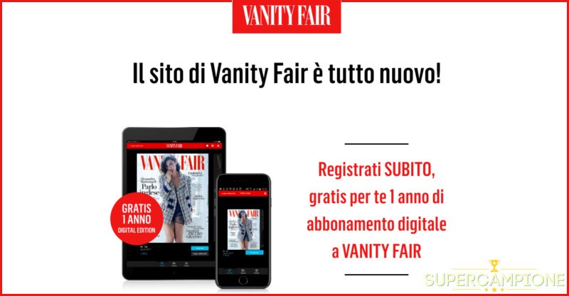 Omaggio Vanity Fair digitale per un anno Omaggio Vanity Fair digitale per un anno