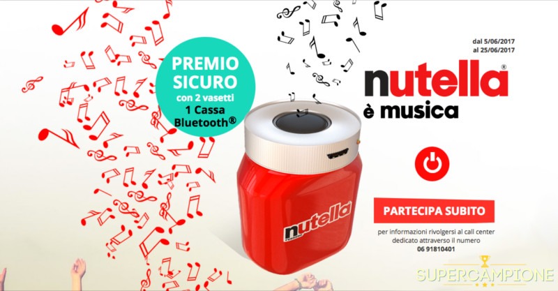 Nutella ti regala una cassa Bluetooth