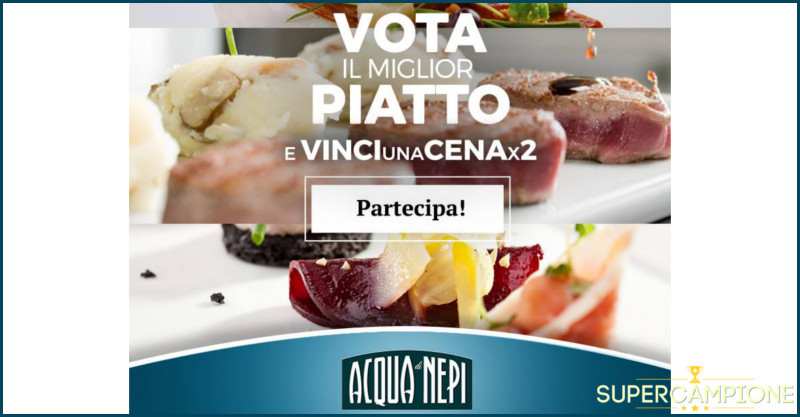Vinci gratis una cena per 2 persone Vinci gratis una cena per 2 persone