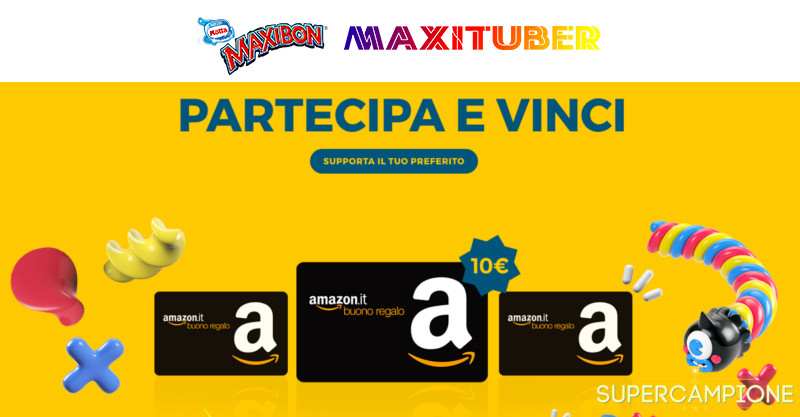 Vinci gratis 10 buoni Amazon al giorno con Maxibon Vinci gratis 10 buoni Amazon al giorno con Maxibon