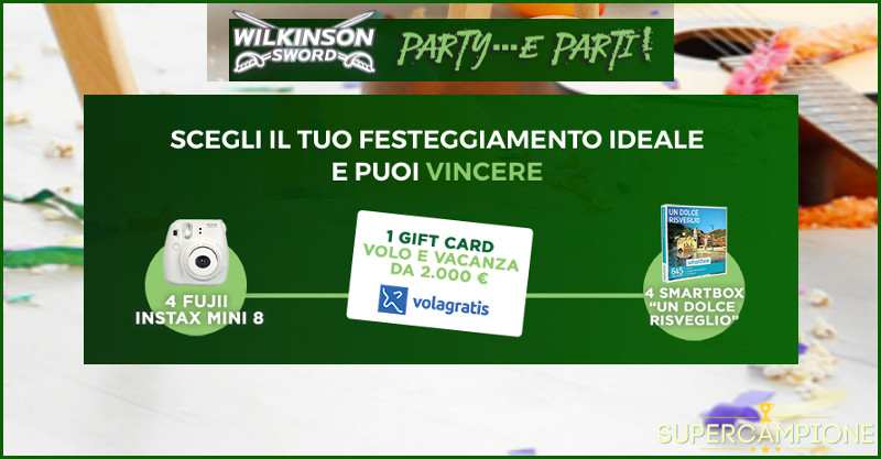 Vinci gratis fotocamera, Smartbox e kit Wilkinson Vinci gratis fotocamera, Smartbox e kit Wilkinson