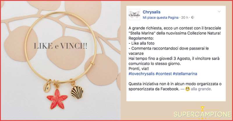 Vinci gratis un bracciale Chrysalis Vinci gratis un bracciale Chrysalis