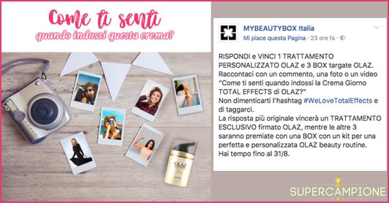 Vinci gratis i prodotti Olaz Vinci gratis i prodotti Olaz