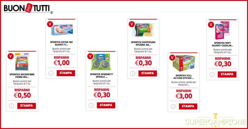 Buoni sconto prodotti Spontex Buoni sconto prodotti Spontex
