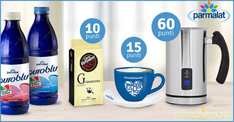 Parmalat: 250g di caffè, tazza da cappuccino o cappuccinatore