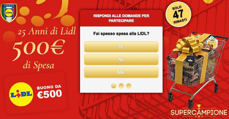 Vinci gratis buono Lidl da 500€