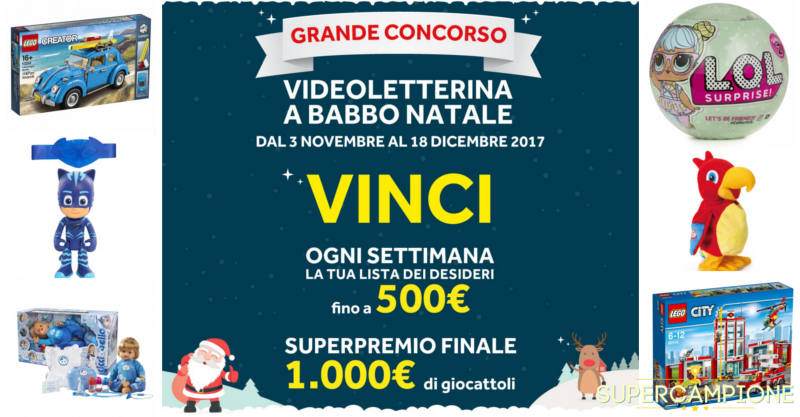 Toys Center: vinci gratis 1000€ di giocattoli