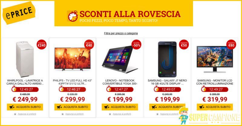 Sconti alla rovescia ePRICE