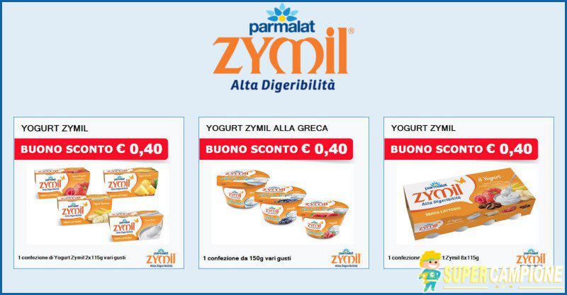 Buoni spesa yogurt Zymil Parmalat