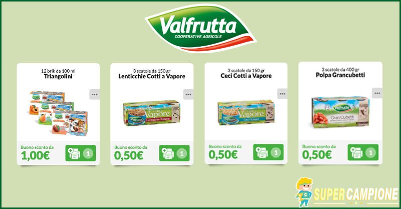 Buoni sconto Valfrutta Buoni sconto Valfrutta