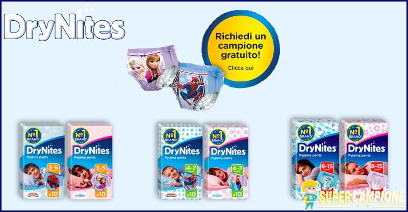 Campioni omaggio mutandine assorbenti Drynites